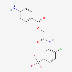 2-{[2-Chloro-5-(trifluoromethyl)phenyl]amino}-2-oxoethyl 4-aminobenzoate