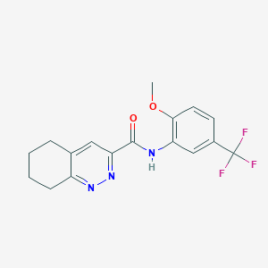 B2867743 N-[2-methoxy-5-(trifluoromethyl)phenyl]-5,6,7,8-tetrahydrocinnoline-3-carboxamide CAS No. 2415462-51-8