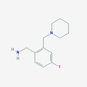 [4-Fluoro-2-(piperidin-1-ylmethyl)phenyl]methanamine