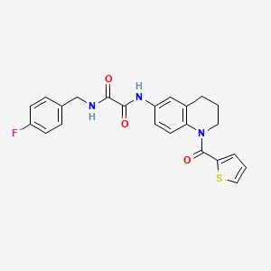 molecular formula C23H20FN3O3S B2867757 N1-(4-fluorobenzyl)-N2-(1-(thiophene-2-carbonyl)-1,2,3,4-tetrahydroquinolin-6-yl)oxalamide CAS No. 899983-31-4