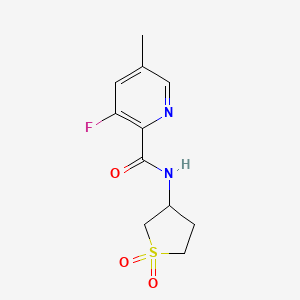 molecular formula C11H13FN2O3S B2867772 N-(1,1-dioxo-1lambda6-thiolan-3-yl)-3-fluoro-5-methylpyridine-2-carboxamide CAS No. 2415542-42-4