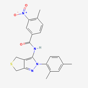 molecular formula C21H20N4O3S B2867793 N-[2-(2,4-dimethylphenyl)-2H,4H,6H-thieno[3,4-c]pyrazol-3-yl]-4-methyl-3-nitrobenzamide CAS No. 396722-04-6