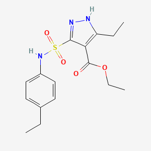 molecular formula C16H21N3O4S B2867800 ethyl 3-ethyl-5-[(4-ethylphenyl)sulfamoyl]-1H-pyrazole-4-carboxylate CAS No. 1240197-97-0