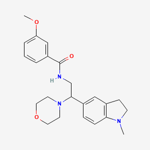 molecular formula C23H29N3O3 B2867815 3-methoxy-N-(2-(1-methylindolin-5-yl)-2-morpholinoethyl)benzamide CAS No. 922088-66-2