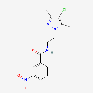 molecular formula C14H15ClN4O3 B2867835 N-[2-(4-chloro-3,5-dimethyl-1H-pyrazol-1-yl)ethyl]-3-nitrobenzamide CAS No. 1013991-51-9