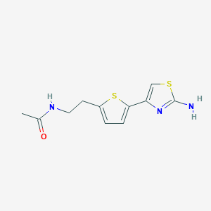 molecular formula C11H13N3OS2 B2867841 N-{2-[5-(2-amino-1,3-thiazol-4-yl)thiophen-2-yl]ethyl}acetamide CAS No. 874623-13-9