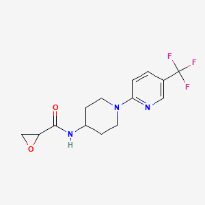 molecular formula C14H16F3N3O2 B2867855 N-[1-[5-(Trifluoromethyl)pyridin-2-yl]piperidin-4-yl]oxirane-2-carboxamide CAS No. 2411250-03-6