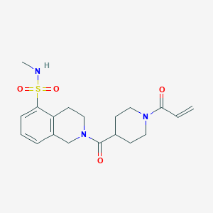 B2867862 N-Methyl-2-(1-prop-2-enoylpiperidine-4-carbonyl)-3,4-dihydro-1H-isoquinoline-5-sulfonamide CAS No. 2361856-01-9