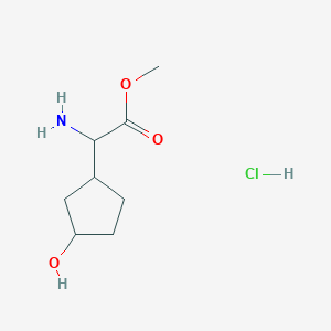molecular formula C8H16ClNO3 B2867864 Methyl 2-amino-2-(3-hydroxycyclopentyl)acetate hydrochloride CAS No. 2155852-00-7