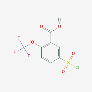 molecular formula C8H4ClF3O5S B2867868 5-(chlorosulfonyl)-2-(trifluoromethoxy)benzoic acid CAS No. 845616-29-7