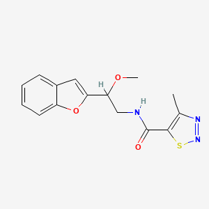 molecular formula C15H15N3O3S B2867873 N-(2-(benzofuran-2-yl)-2-methoxyethyl)-4-methyl-1,2,3-thiadiazole-5-carboxamide CAS No. 2034608-44-9