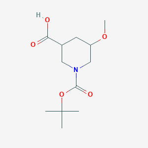 molecular formula C12H21NO5 B2867880 5-methoxy-1-[(2-methylpropan-2-yl)oxycarbonyl]piperidine-3-carboxylic acid CAS No. 1675974-73-8