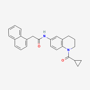 molecular formula C25H24N2O2 B2867936 N-(1-cyclopropanecarbonyl-1,2,3,4-tetrahydroquinolin-6-yl)-2-(naphthalen-1-yl)acetamide CAS No. 897620-34-7