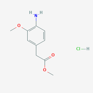 molecular formula C10H14ClNO3 B2867944 methyl2-(4-amino-3-methoxyphenyl)acetatehydrochloride CAS No. 2408969-25-3