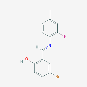 molecular formula C14H11BrFNO B2867975 4-bromo-2-{(E)-[(2-fluoro-4-methylphenyl)imino]methyl}phenol CAS No. 1232817-85-4