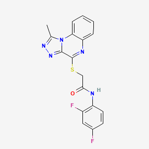 molecular formula C18H13F2N5OS B2867983 N-(2,4-DIFLUOROPHENYL)-2-({1-METHYL-[1,2,4]TRIAZOLO[4,3-A]QUINOXALIN-4-YL}SULFANYL)ACETAMIDE CAS No. 1358908-84-5