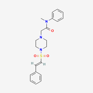 molecular formula C21H25N3O3S B2868006 N-methyl-N-phenyl-2-[4-[(E)-2-phenylethenyl]sulfonylpiperazin-1-yl]acetamide CAS No. 850540-00-0