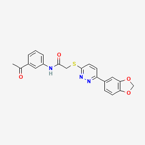 molecular formula C21H17N3O4S B2868025 N-(3-acetylphenyl)-2-{[6-(2H-1,3-benzodioxol-5-yl)pyridazin-3-yl]sulfanyl}acetamide CAS No. 872695-70-0