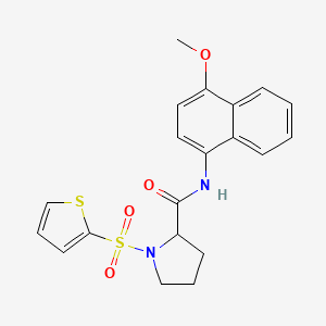 molecular formula C20H20N2O4S2 B2868062 N-(4-methoxynaphthalen-1-yl)-1-(thiophen-2-ylsulfonyl)pyrrolidine-2-carboxamide CAS No. 1008988-13-3