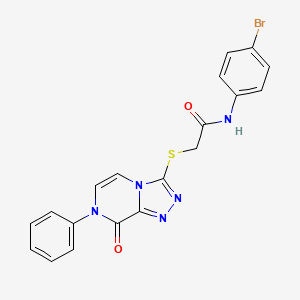molecular formula C19H14BrN5O2S B2868068 N-(4-bromophenyl)-2-({8-oxo-7-phenyl-7H,8H-[1,2,4]triazolo[4,3-a]pyrazin-3-yl}sulfanyl)acetamide CAS No. 1223965-39-6