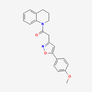 molecular formula C21H20N2O3 B2868083 1-(3,4-dihydroquinolin-1(2H)-yl)-2-(5-(4-methoxyphenyl)isoxazol-3-yl)ethanone CAS No. 952987-47-2