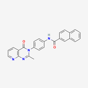 molecular formula C25H18N4O2 B2868094 N-(4-{2-methyl-4-oxo-3H,4H-pyrido[2,3-d]pyrimidin-3-yl}phenyl)naphthalene-2-carboxamide CAS No. 921521-81-5