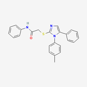 molecular formula C24H21N3OS B2868112 N-phenyl-2-((5-phenyl-1-(p-tolyl)-1H-imidazol-2-yl)thio)acetamide CAS No. 1207041-52-8