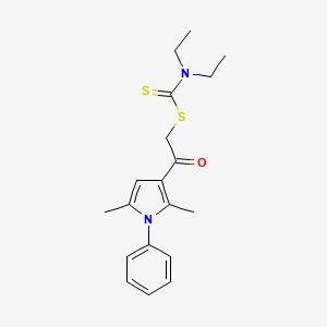 B2868178 2-(2,5-dimethyl-1-phenyl-1H-pyrrol-3-yl)-2-oxoethyl diethylcarbamodithioate CAS No. 356569-57-8