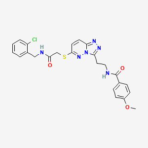 molecular formula C24H23ClN6O3S B2868225 N-(2-(6-((2-((2-chlorobenzyl)amino)-2-oxoethyl)thio)-[1,2,4]triazolo[4,3-b]pyridazin-3-yl)ethyl)-4-methoxybenzamide CAS No. 872996-11-7
