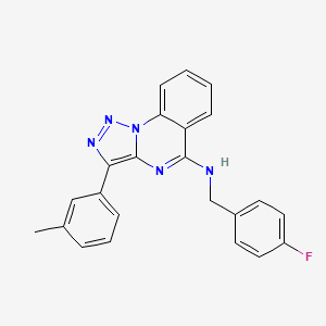 molecular formula C23H18FN5 B2868226 N-[(4-FLUOROPHENYL)METHYL]-3-(3-METHYLPHENYL)-[1,2,3]TRIAZOLO[1,5-A]QUINAZOLIN-5-AMINE CAS No. 866843-80-3