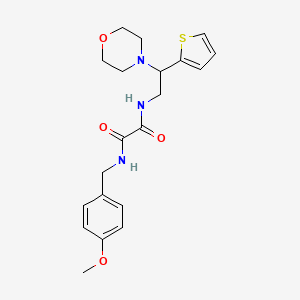 B2868230 N1-(4-methoxybenzyl)-N2-(2-morpholino-2-(thiophen-2-yl)ethyl)oxalamide CAS No. 941932-50-9