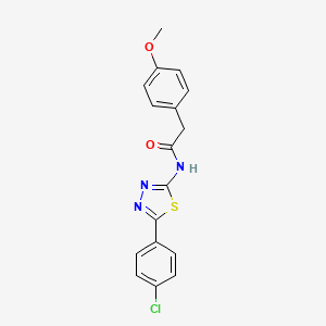 molecular formula C17H14ClN3O2S B2868235 N-[5-(4-chlorophenyl)-1,3,4-thiadiazol-2-yl]-2-(4-methoxyphenyl)acetamide CAS No. 391862-99-0
