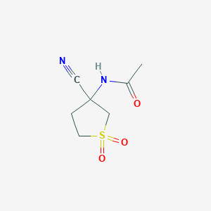 molecular formula C7H10N2O3S B2868258 N-(3-cyano-1,1-dioxo-1lambda6-thiolan-3-yl)acetamide CAS No. 2309465-65-2