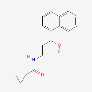 molecular formula C17H19NO2 B2868260 N-(3-hydroxy-3-(naphthalen-1-yl)propyl)cyclopropanecarboxamide CAS No. 1421464-36-9