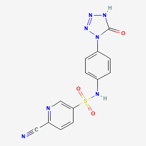 6-cyano-N-[4-(5-oxo-4,5-dihydro-1H-1,2,3,4-tetrazol-1-yl)phenyl]pyridine-3-sulfonamide