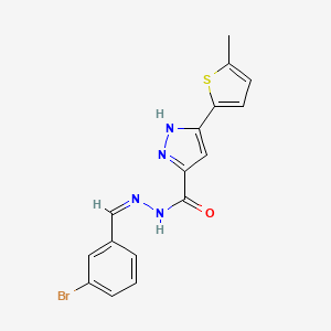 (Z)-N'-(3-bromobenzylidene)-3-(5-methylthiophen-2-yl)-1H-pyrazole-5-carbohydrazide