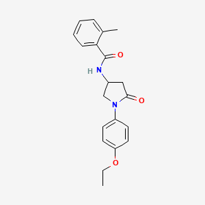 molecular formula C20H22N2O3 B2868280 N-[1-(4-ethoxyphenyl)-5-oxopyrrolidin-3-yl]-2-methylbenzamide CAS No. 905686-58-0