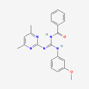 N-[N-(4,6-dimethylpyrimidin-2-yl)-N'-(3-methoxyphenyl)carbamimidoyl]benzamide