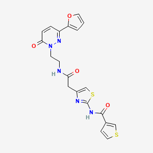 N-(4-(2-((2-(3-(furan-2-yl)-6-oxopyridazin-1(6H)-yl)ethyl)amino)-2-oxoethyl)thiazol-2-yl)thiophene-3-carboxamide