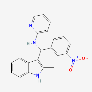 N-[(2-methyl-1H-indol-3-yl)(3-nitrophenyl)methyl]pyridin-2-amine
