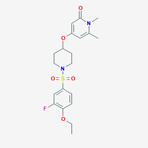 4-((1-((4-ethoxy-3-fluorophenyl)sulfonyl)piperidin-4-yl)oxy)-1,6-dimethylpyridin-2(1H)-one