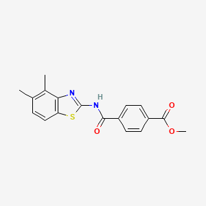 molecular formula C18H16N2O3S B2868323 Methyl 4-[(4,5-dimethyl-1,3-benzothiazol-2-yl)carbamoyl]benzoate CAS No. 888409-67-4
