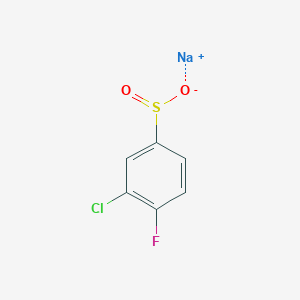 molecular formula C6H3ClFNaO2S B2868326 Sodium 3-chloro-4-fluorobenzenesulfinate CAS No. 1101822-79-0