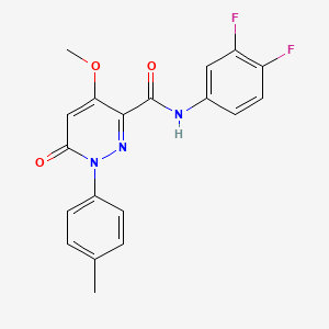 molecular formula C19H15F2N3O3 B2868345 N-(3,4-difluorophenyl)-4-methoxy-1-(4-methylphenyl)-6-oxo-1,6-dihydropyridazine-3-carboxamide CAS No. 941969-40-0