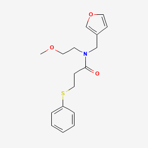 molecular formula C17H21NO3S B2868408 N-(furan-3-ylmethyl)-N-(2-methoxyethyl)-3-(phenylthio)propanamide CAS No. 1421496-80-1