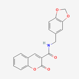 molecular formula C18H13NO5 B2868413 N-[(2H-1,3-benzodioxol-5-yl)methyl]-2-oxo-2H-chromene-3-carboxamide CAS No. 325810-66-0