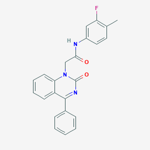 molecular formula C23H18FN3O2 B2868434 N-(3-fluoro-4-methylphenyl)-2-(2-oxo-4-phenyl-1,2-dihydroquinazolin-1-yl)acetamide CAS No. 932530-19-3