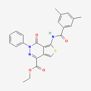molecular formula C24H21N3O4S B2868482 ethyl 5-(3,5-dimethylbenzamido)-4-oxo-3-phenyl-3H,4H-thieno[3,4-d]pyridazine-1-carboxylate CAS No. 851946-97-9