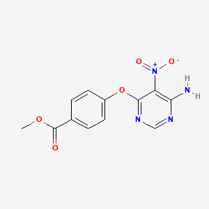 molecular formula C12H10N4O5 B2868498 methyl 4-[(6-amino-5-nitropyrimidin-4-yl)oxy]benzoate CAS No. 450346-32-4