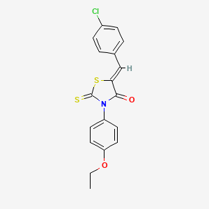 molecular formula C18H14ClNO2S2 B2868514 (Z)-5-(4-chlorobenzylidene)-3-(4-ethoxyphenyl)-2-thioxothiazolidin-4-one CAS No. 300817-92-9